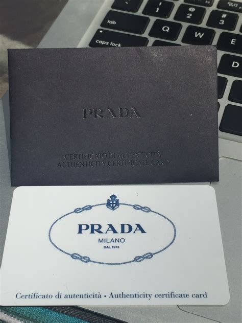 fake prada|Prada authenticity card.